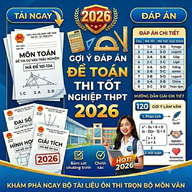 Đáp Án Môn Toán THPT 2026 Mới Nhất, Chính Xác Từng Mã Đề