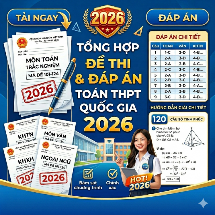 Đề Thi & Đáp Án THPT Quốc Gia 2026 Full Tất Cả Các Môn Mới Nhất